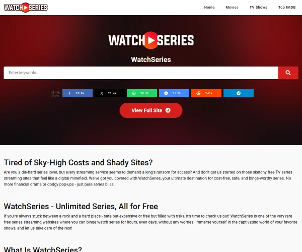 Screenshot of WatchSeries