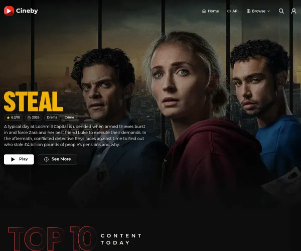 Screenshot of Cineby