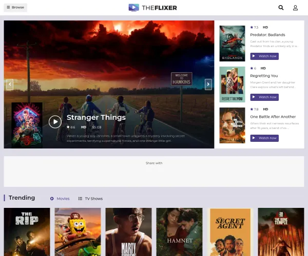 Screenshot of TheFlixer