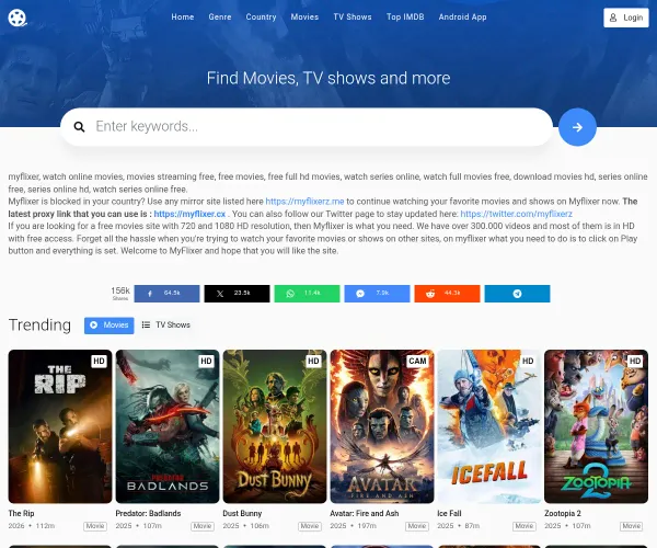 Screenshot of MyFlixer