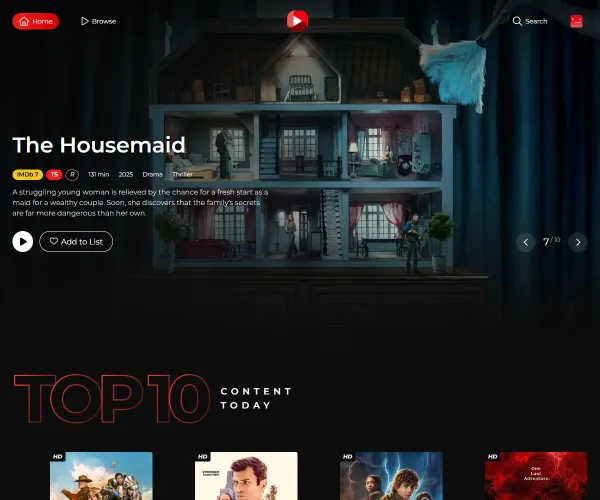 Screenshot of yFlix