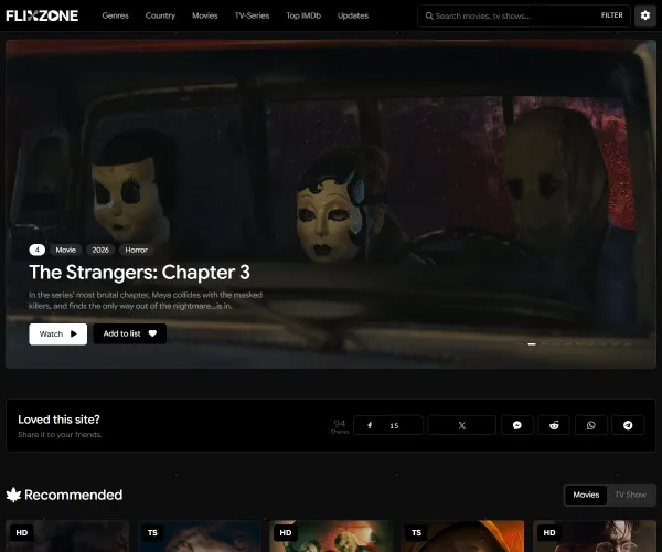 Screenshot of FlixZone