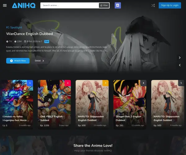 Screenshot of AniHQ