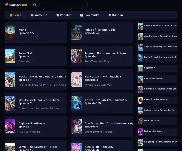 Screenshot of AnimeNana