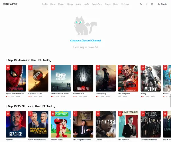 Screenshot of Cineapse