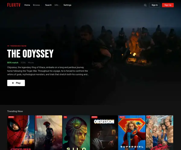 Screenshot of FluxTV