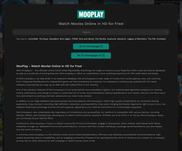 Screenshot of MooPlay