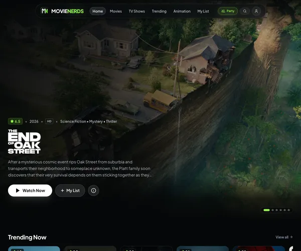 Screenshot of MovieNerds