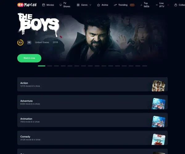Screenshot of Movish