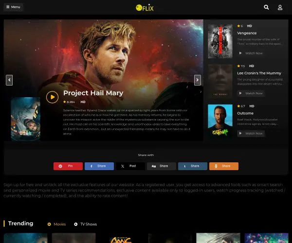 Screenshot of OFlix