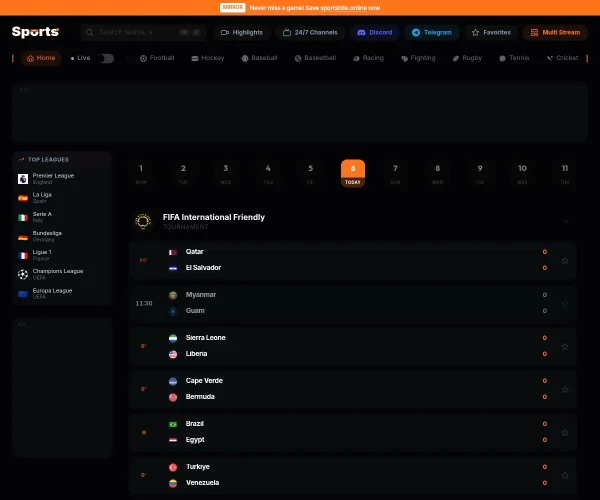 Screenshot of SportsBite