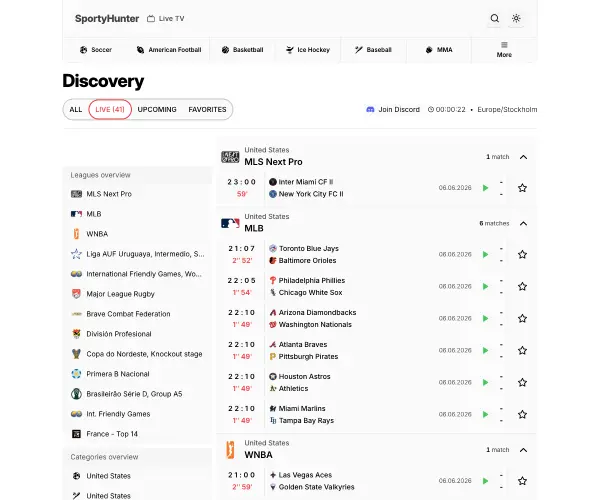Screenshot of SportyHunter