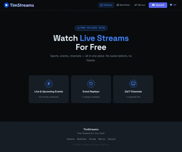 Screenshot of TimStreams